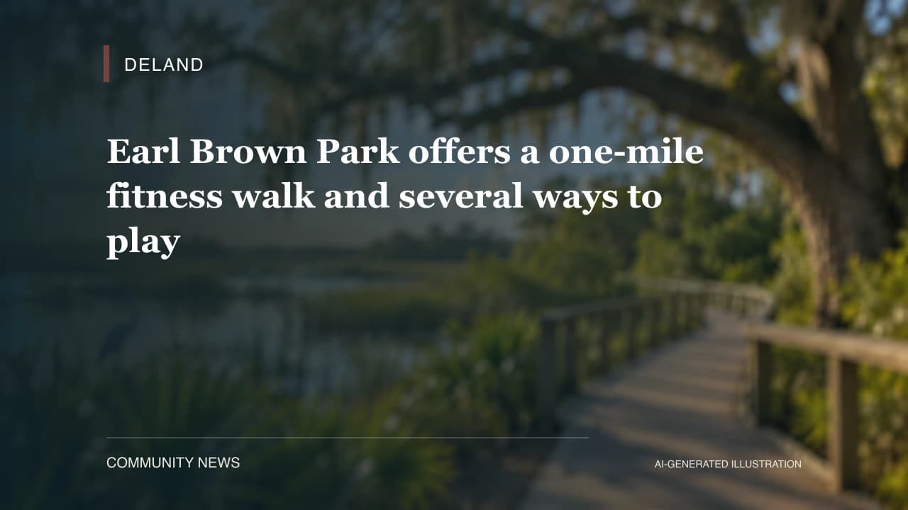 Earl Brown Park offers a one-mile fitness walk and several ways to play